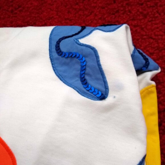 vintage 80s tshirt dress butterfly abstract sequin appliques EUC - Picture 5 of 6